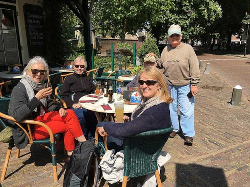 Birding group having lunch