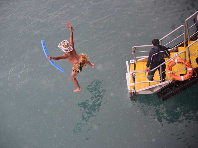 polar plunge, swim in the arctic