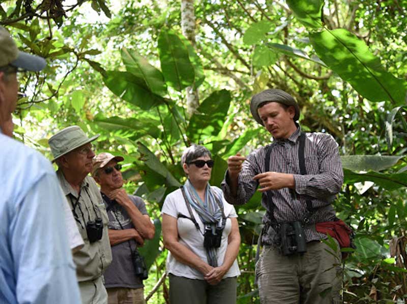 Birding guide with group in Costa Rica