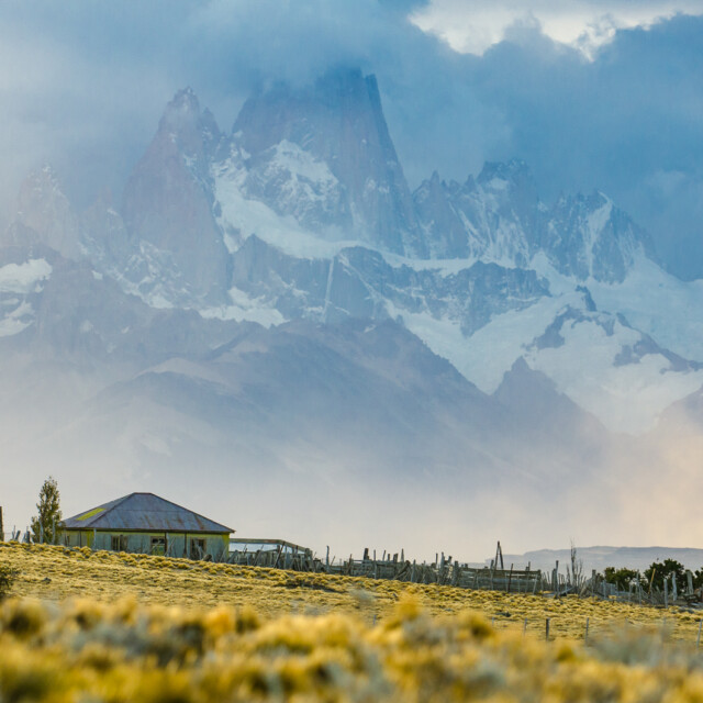 El Chalten looming large in the background