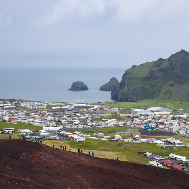 Hiking Eldfell by Heimaey