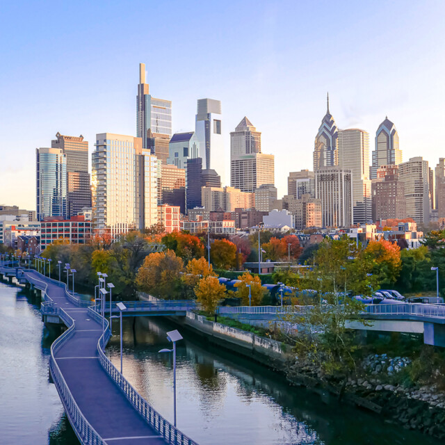 Philadelphia’s skyline in autumn