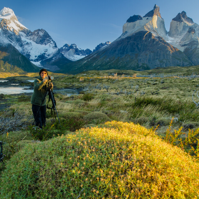 Photographer in Torres del Paine