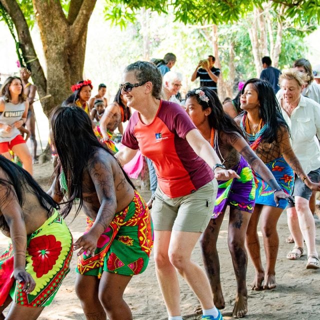 Dancing in Embera village