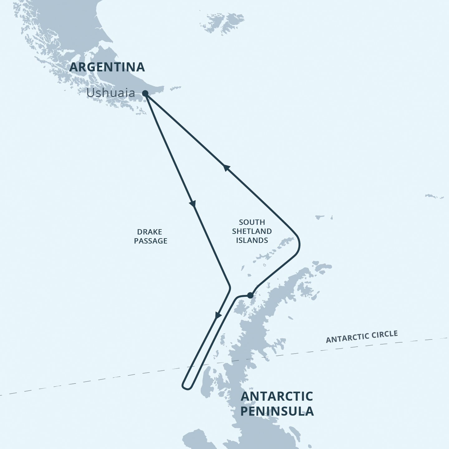 Map for Antarctica: Journey to the Circle