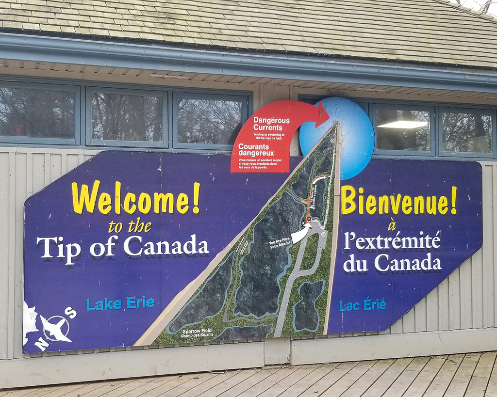 Point Pelee sign, tip of Canada