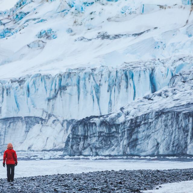 person on Livingston Island in South Shetland