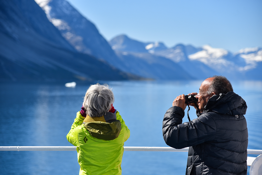 Looking for wildlife from ship