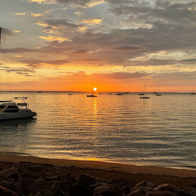 sunset at Darwin sailing club