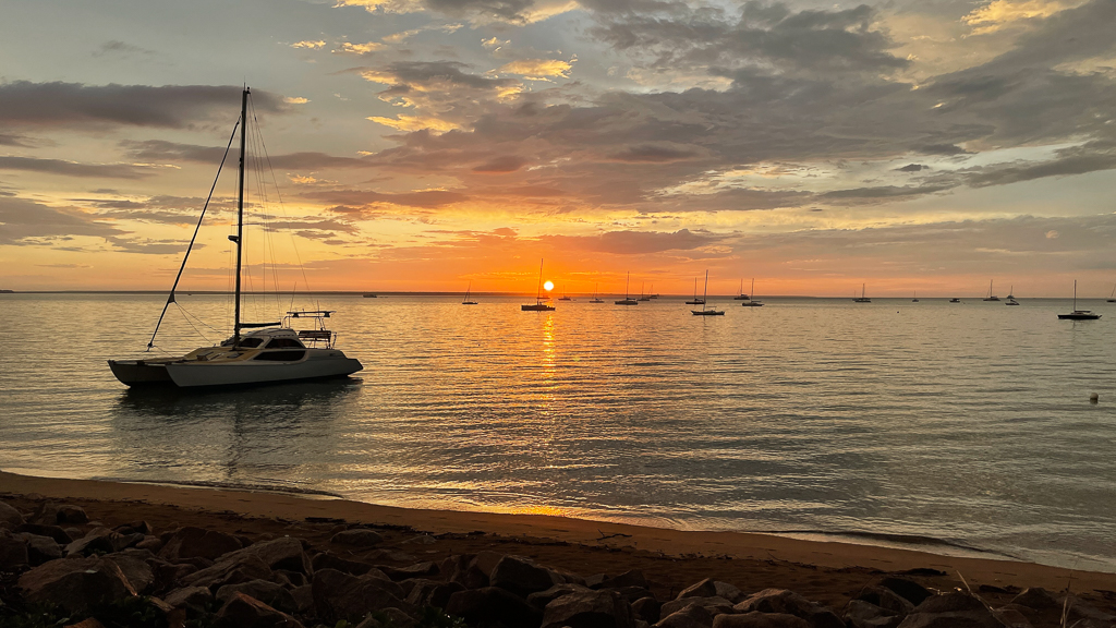 sunset at Darwin sailing club