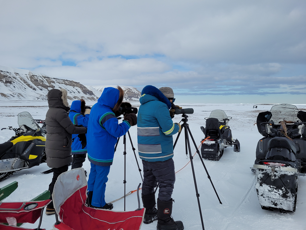 Spotting scopes at Cape Crauford.