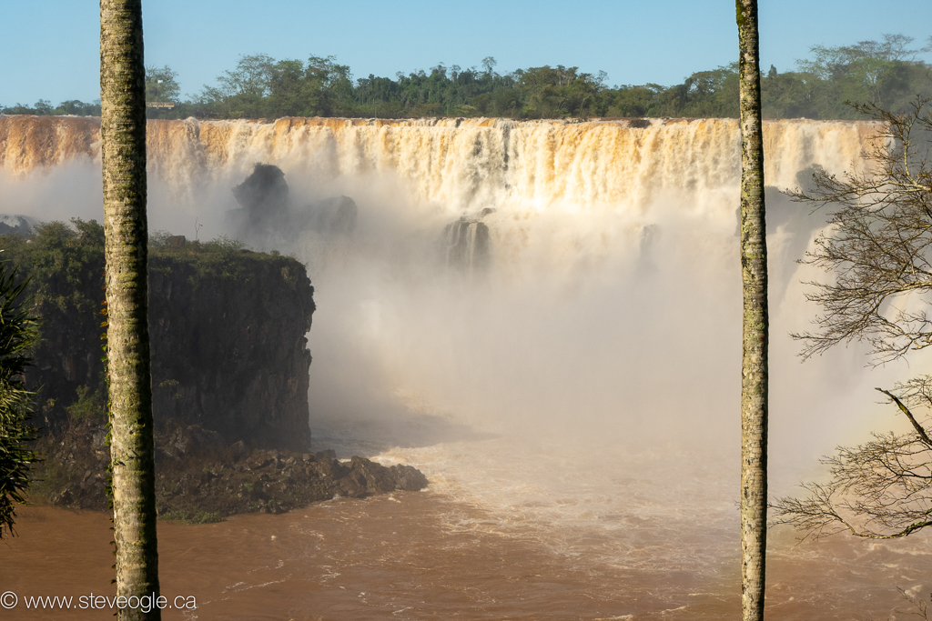 Iguazu falls on the Argentina side, in flood