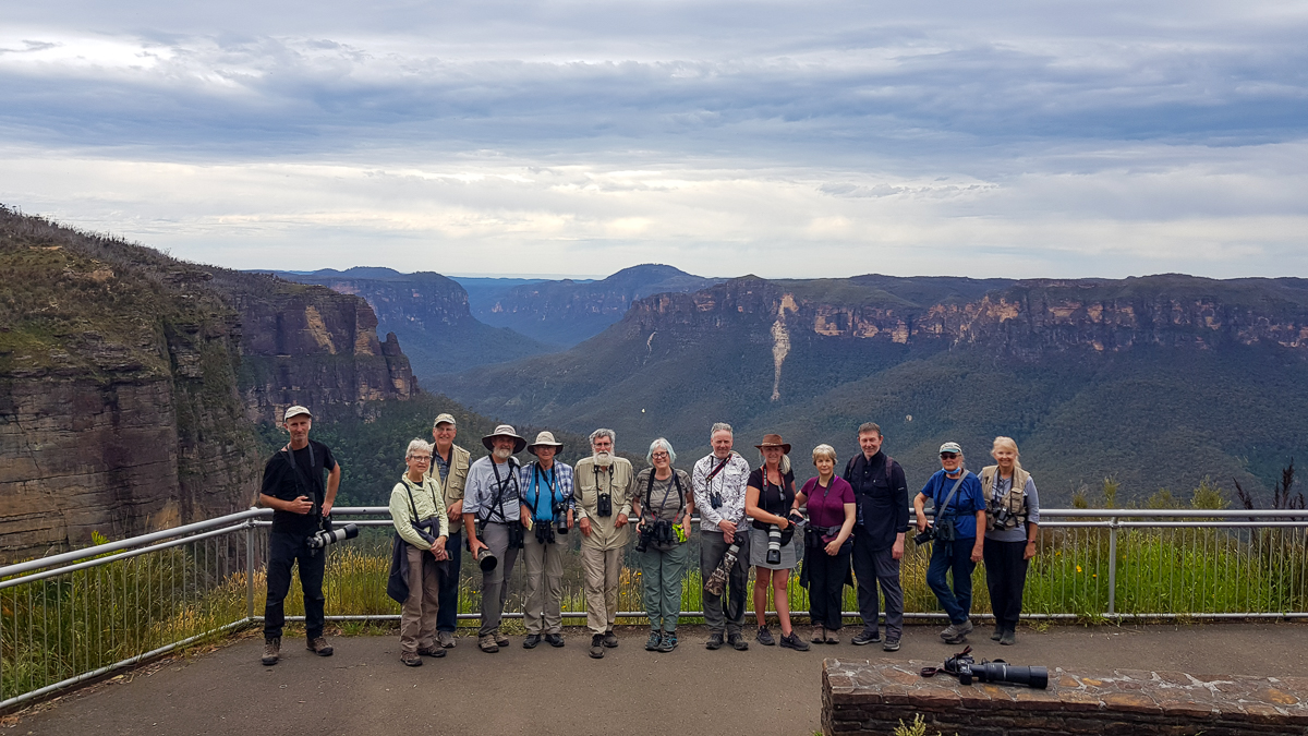 Birding group at Blue Mountains lookout