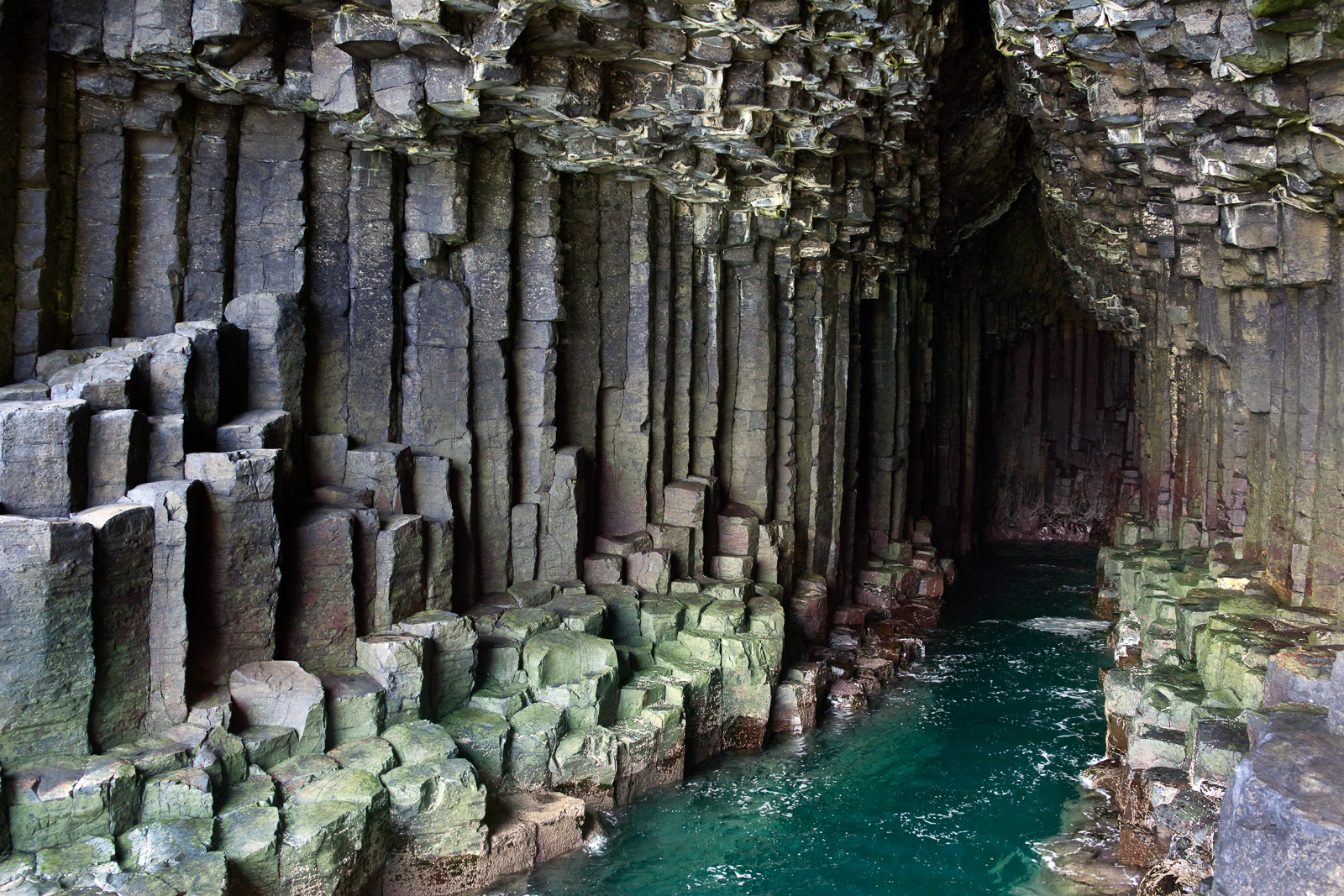 Basalt rock formation inside Fingal's Cave on the island of Staffa from our Expedition Cruise to Scotland