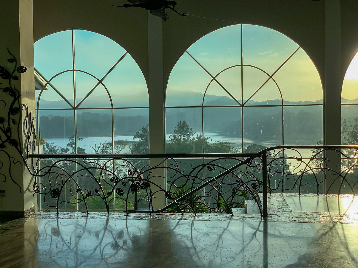 View of river from hotel lobby