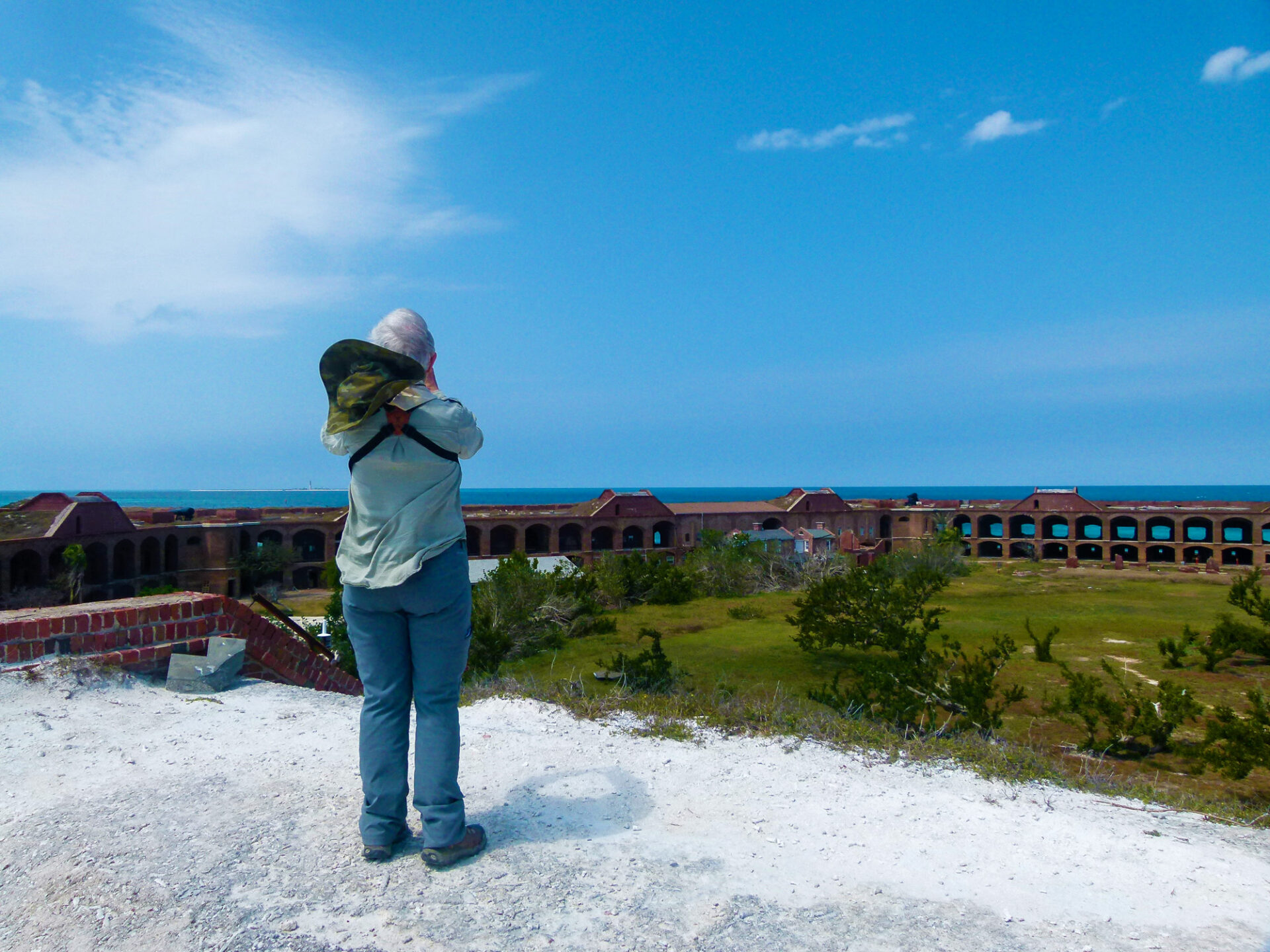 Birder at Fort Jefferson