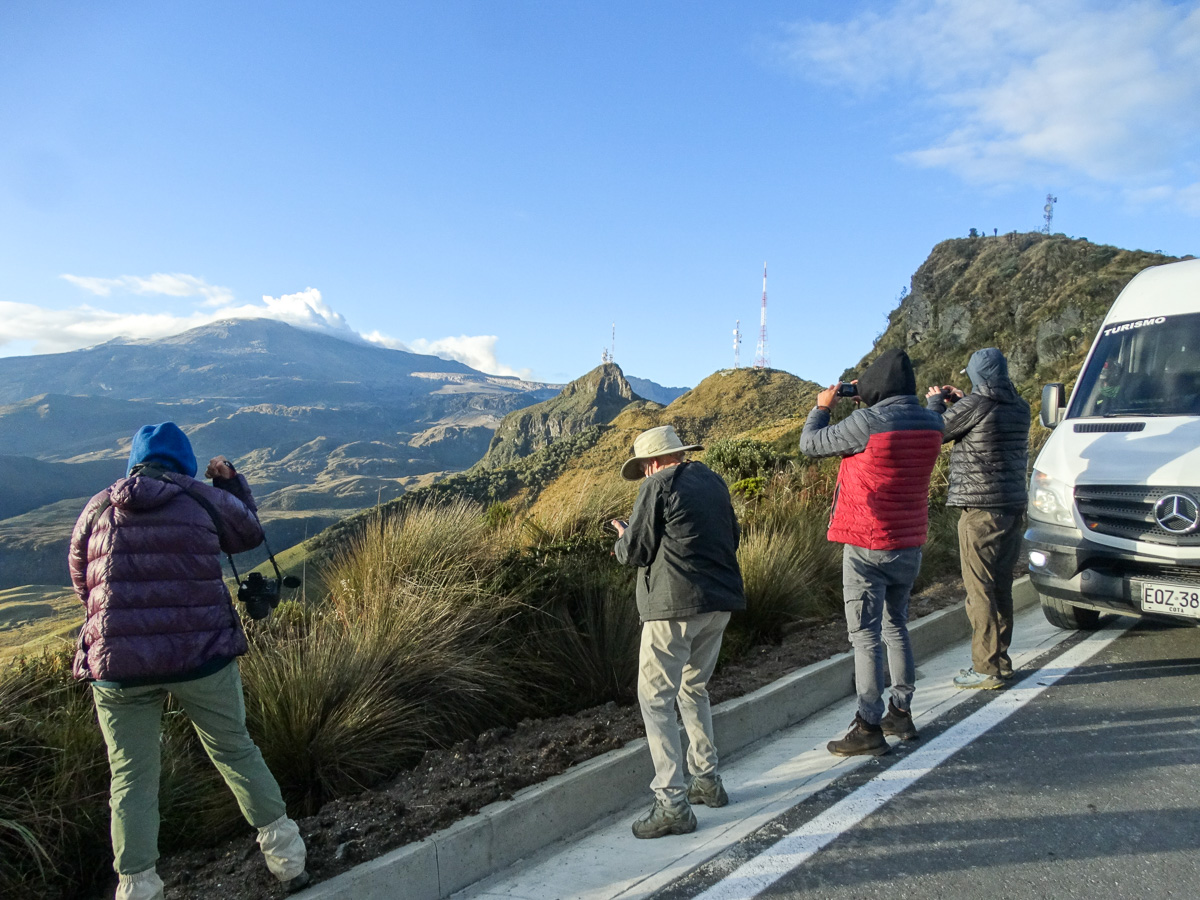 Watching the smoking Nevado del Ruiz