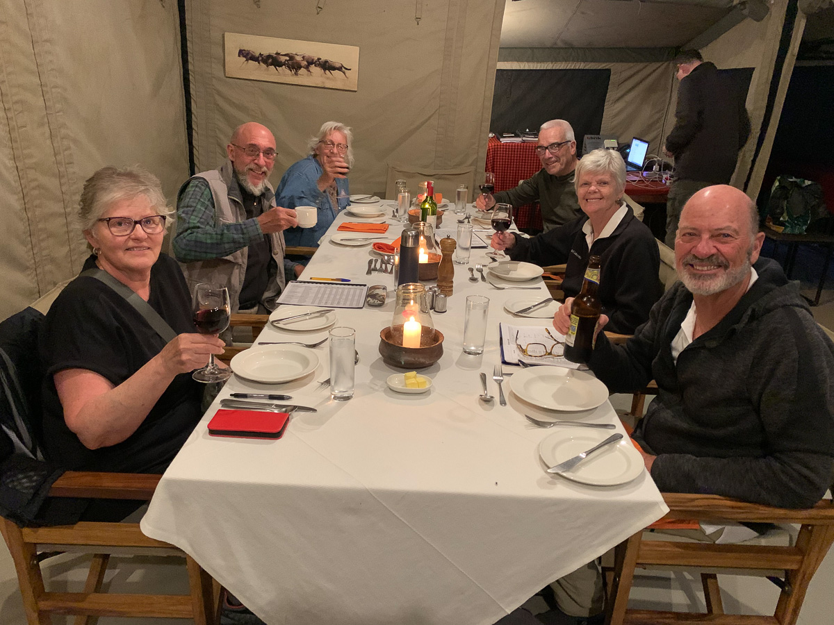 EET group dinner at tented camp in Serengeti