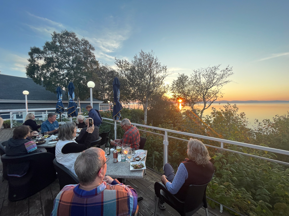 Quebec dinner with sunset