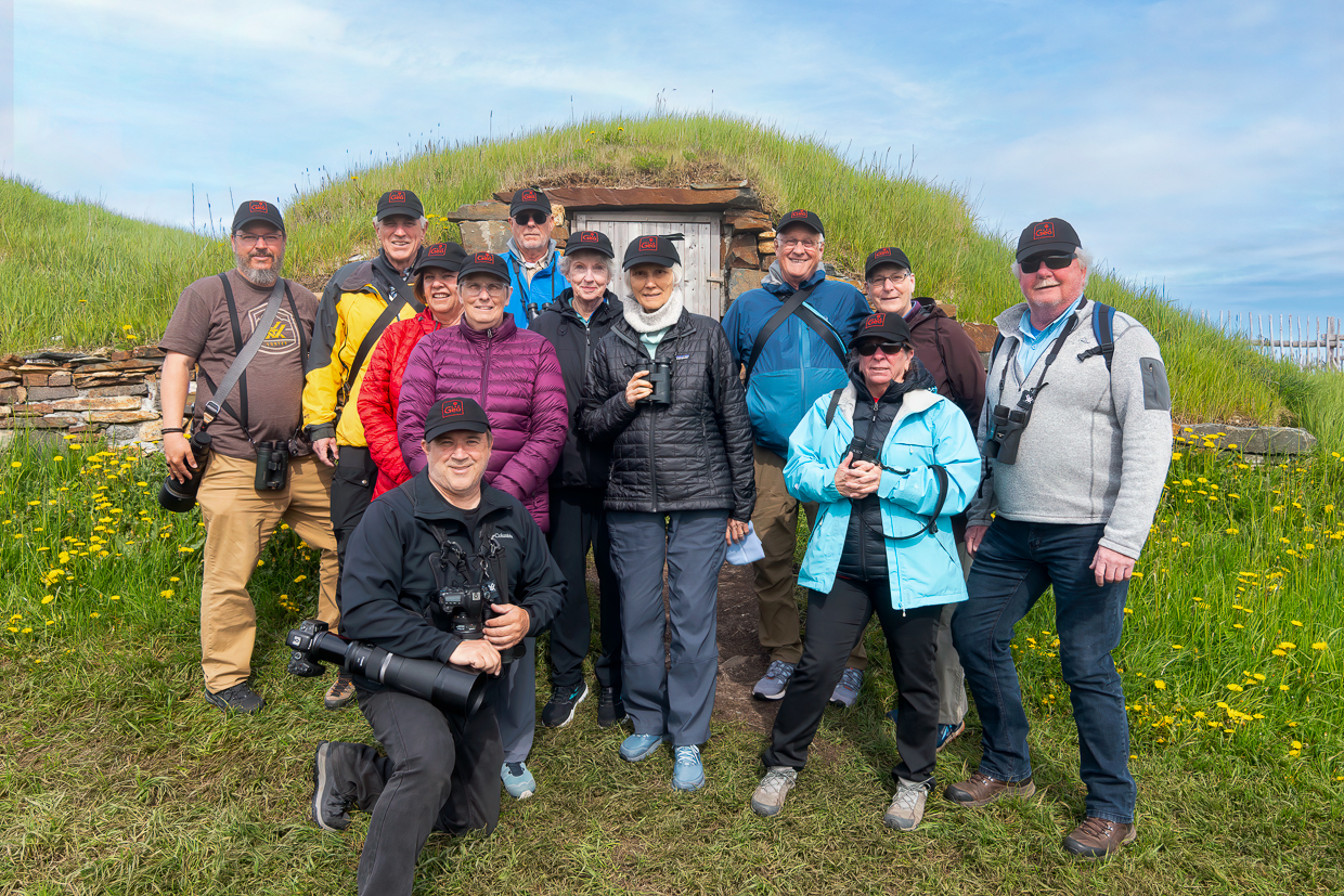 Birding group wearing Canadian Geographic hats