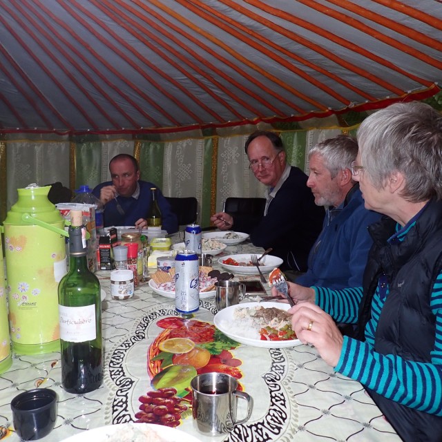 Meal inside Ger