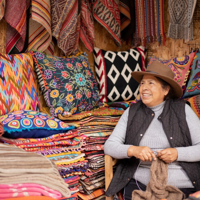 Peruvian woman weaving