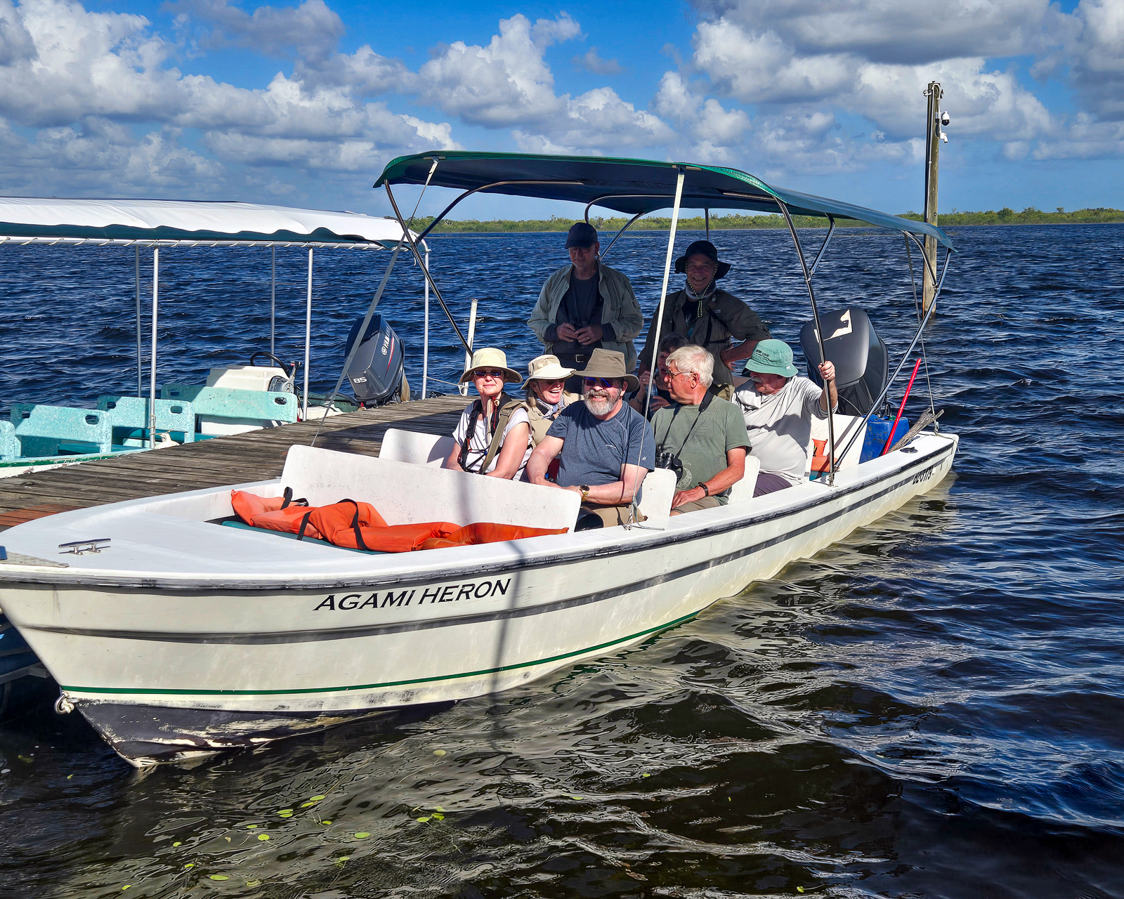 Group in boat