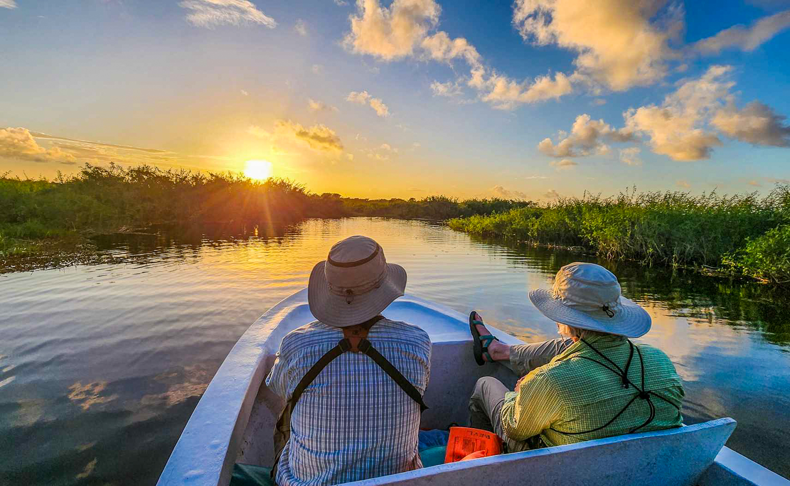 Sunset from boat at Crooked Tree