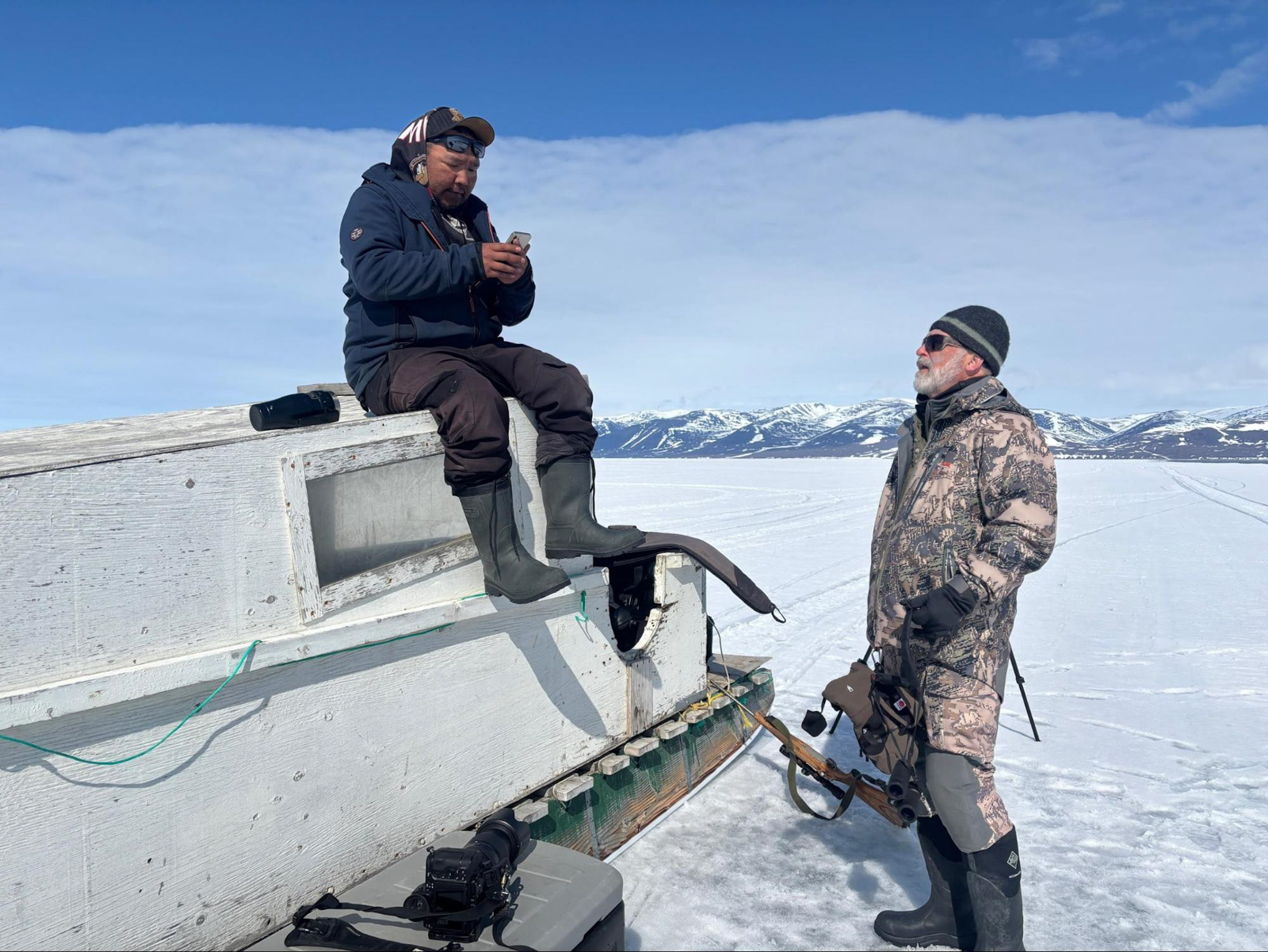 Chatting with Andrew, one of our Inuit Guides