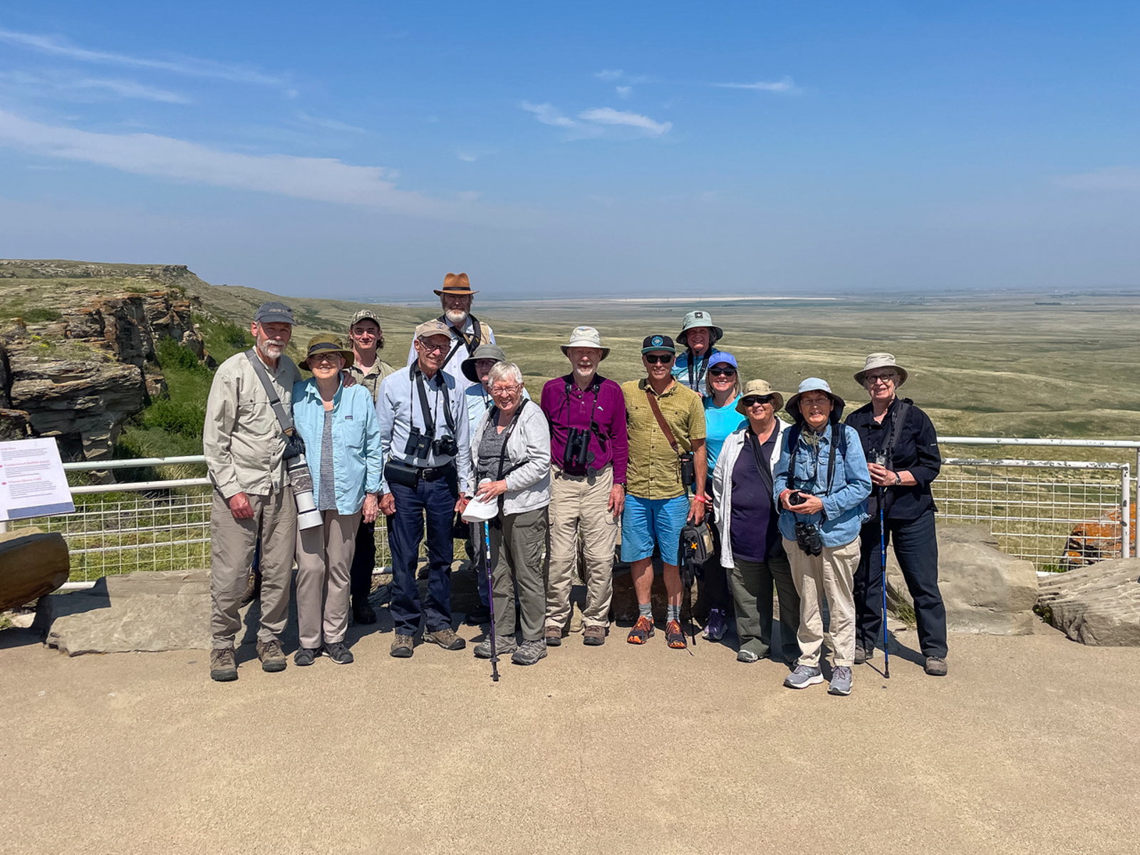 Birding group at Head-Smashed-In Buffalo Jump