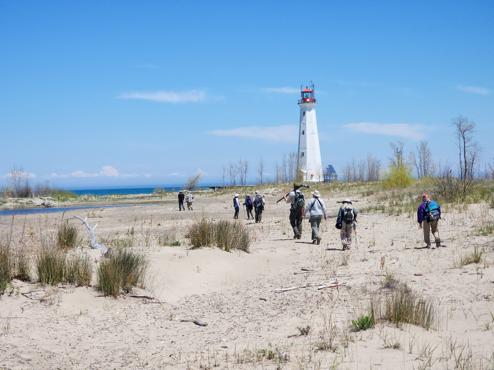 Birding group at the tip of Long Point 