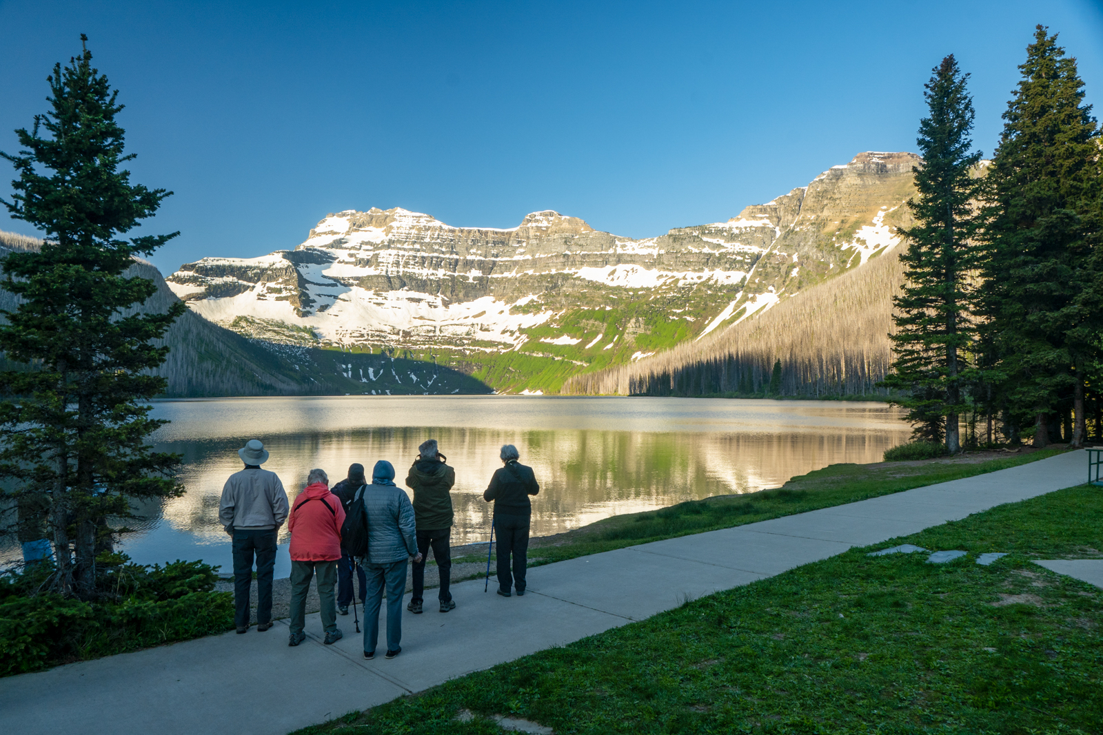 Birding group at Cameron Lake 