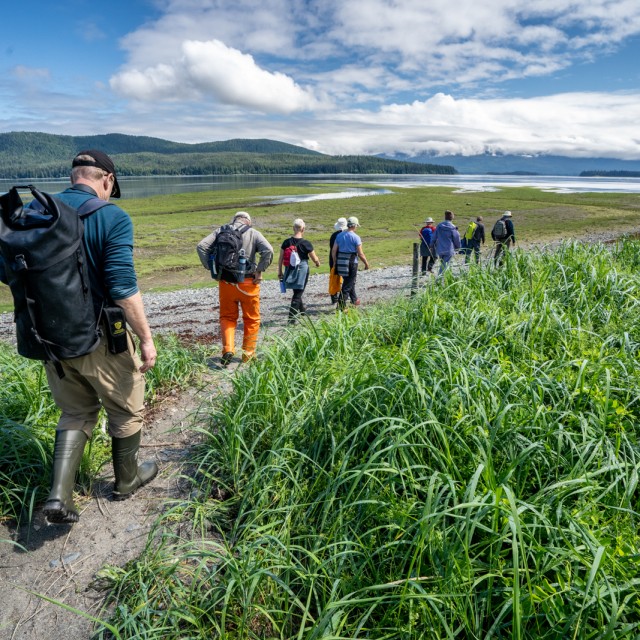 Hiking coastal trail Alaska