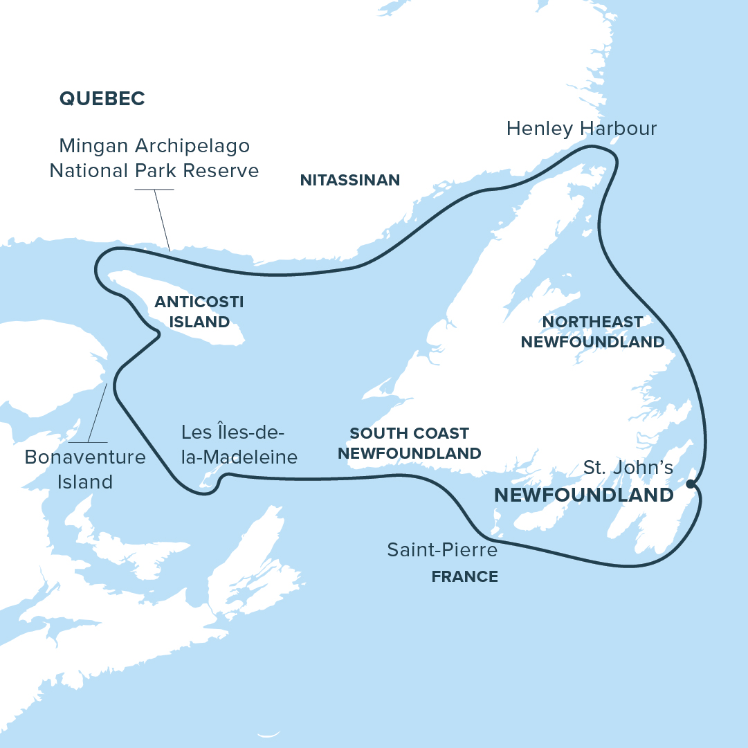 Map for Gulf of St Lawrence Cruise