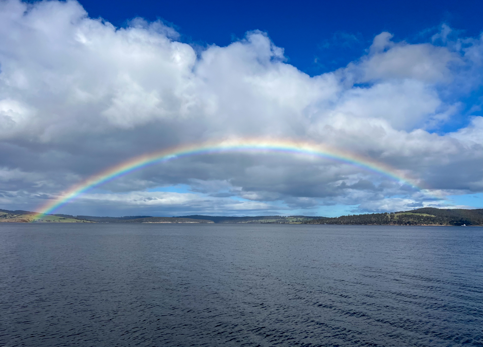 Rainbow crossing to Bruny Island