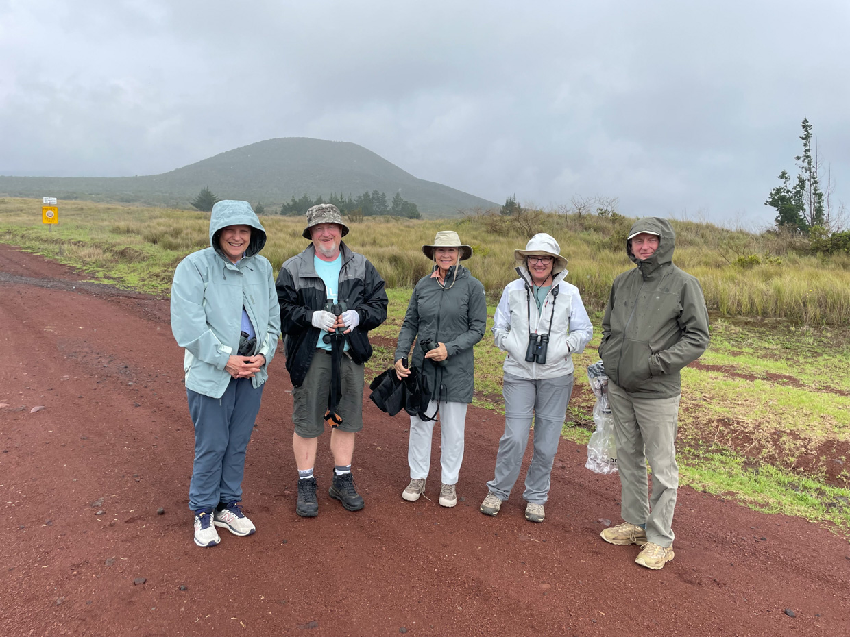Hawaii birding group along old Saddle Road