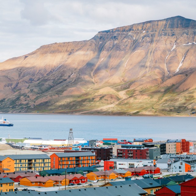 Longyearbyen town on Svalbard, Norway