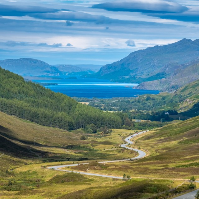 Loch Maree Viewpoint, Beinn Eighe and Loch Maree National Nature Reserve, one of the Scottish Highlands Jewels