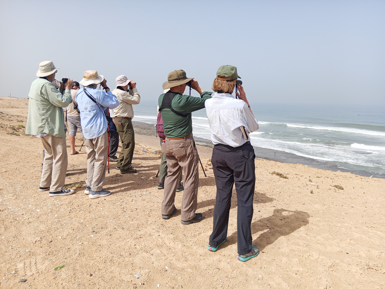 The group seawatching at Cap Ghir