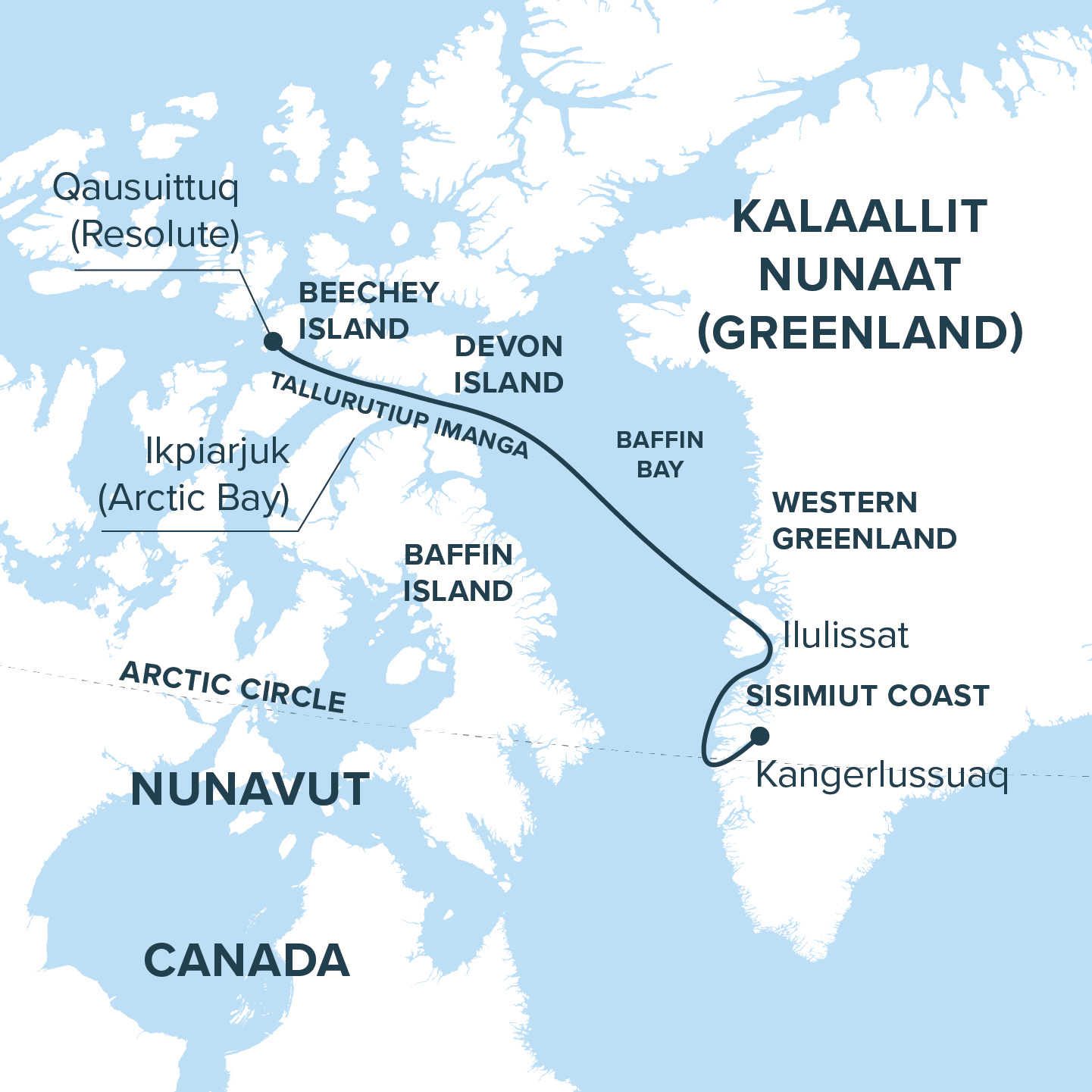 Map for Northwest Passage: Eastern Gateway Cruise