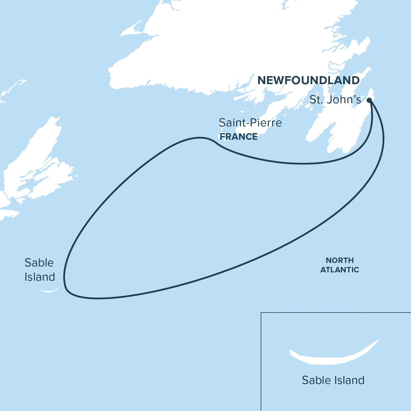 Map for Sable Island Cruise